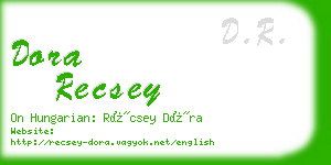 dora recsey business card